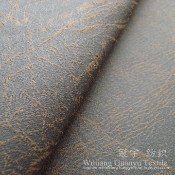 Gold Stamping Compound Suede Leather Fabric for Sofa